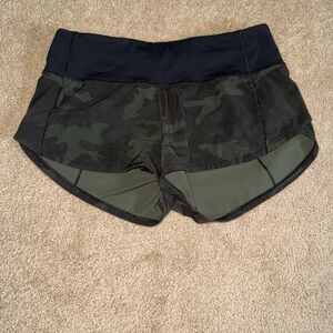 lululemon athletica Green and Black Athletic Shorts